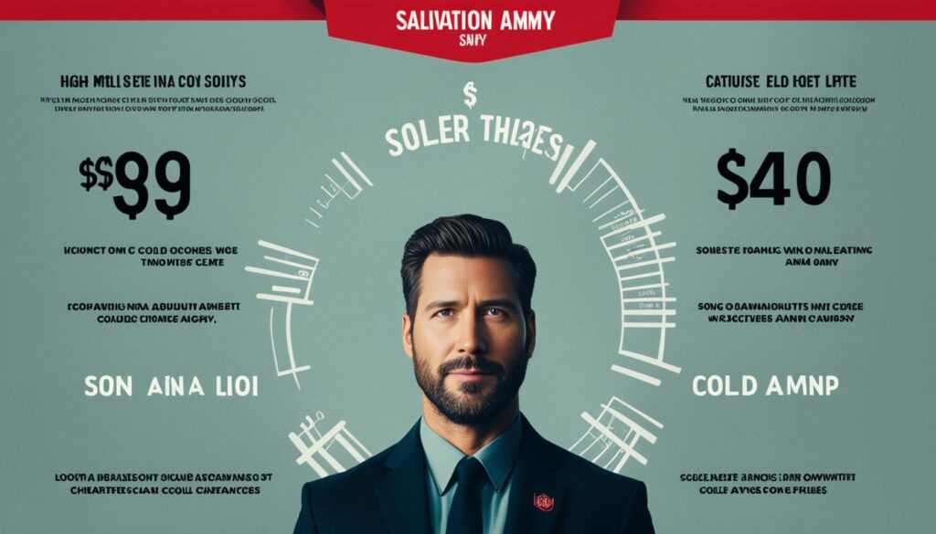 highest and lowest salaries at Salvation Army Echelon