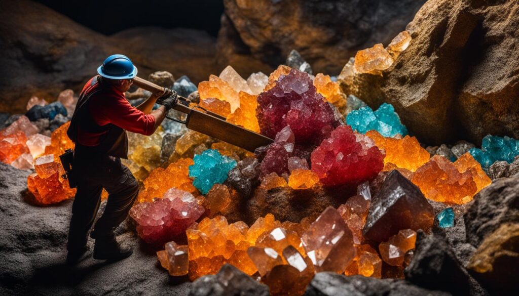 quartz crystal mining in Ron Coleman Mining